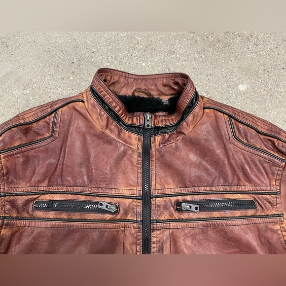 Buckle “Black” Exclusive Distressed Faux Leather Moto Jacket size XL - Picture 3 of 11